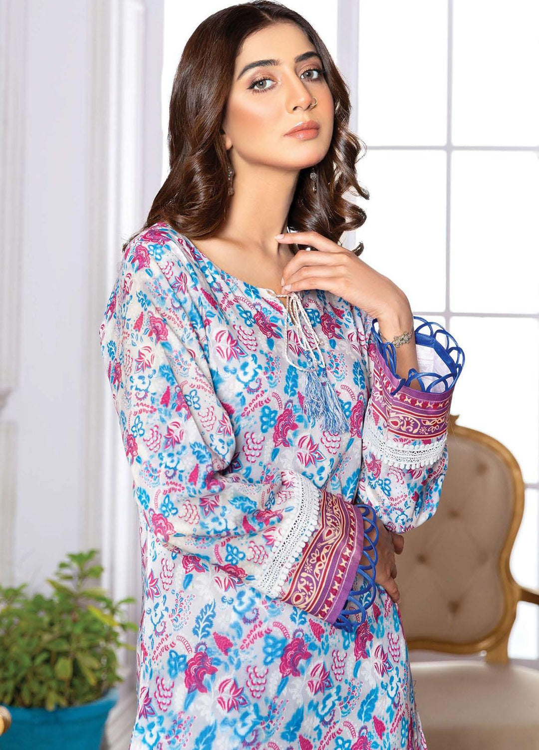 LALA Textiles Printed Lawn  Unstitched Kurties LT22DK GIZA LA-0025 - Summer Collection