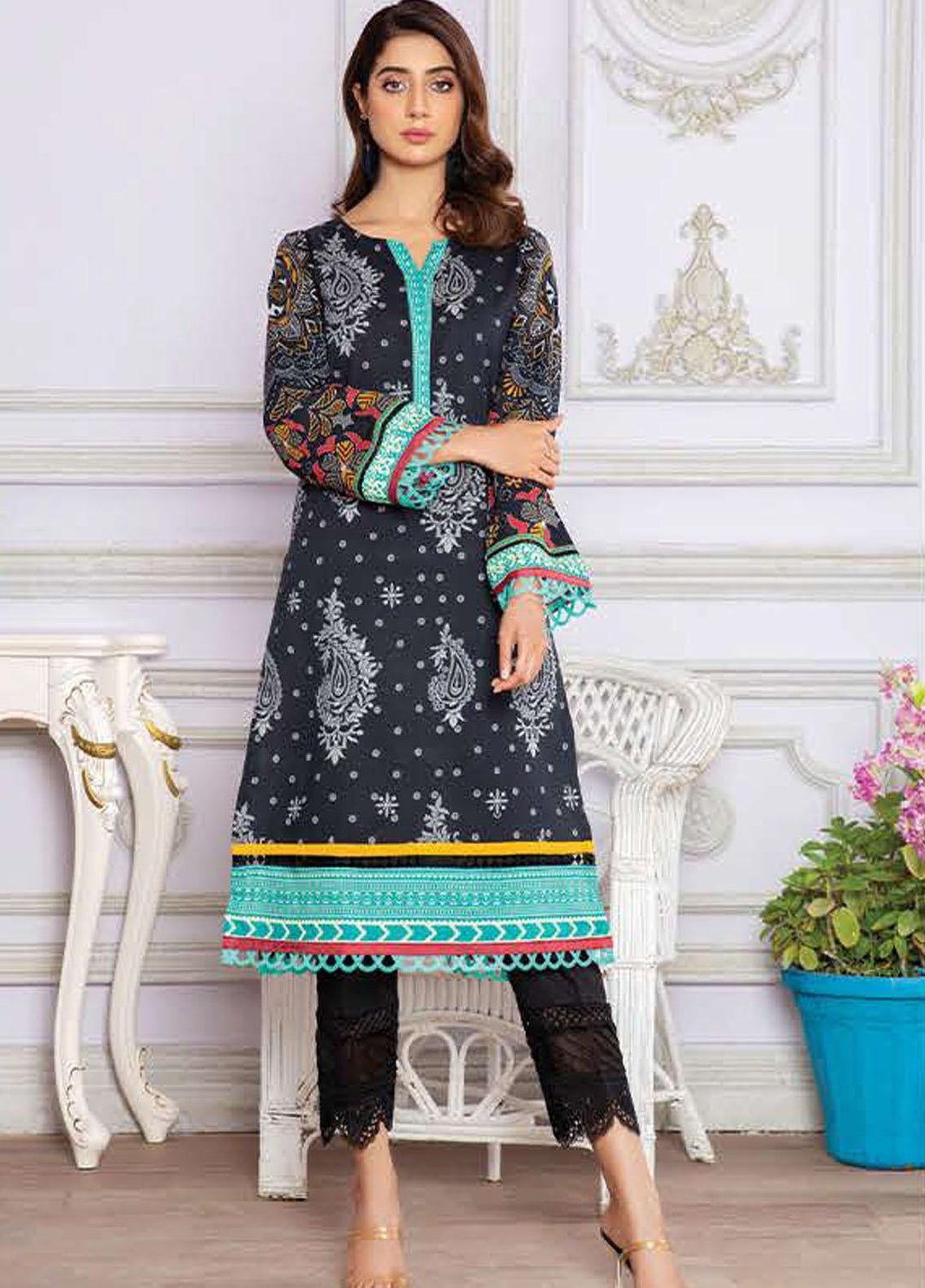 LALA Textiles Printed Lawn  Unstitched Kurties LT22DK SASHA LA-0024 - Summer Collection