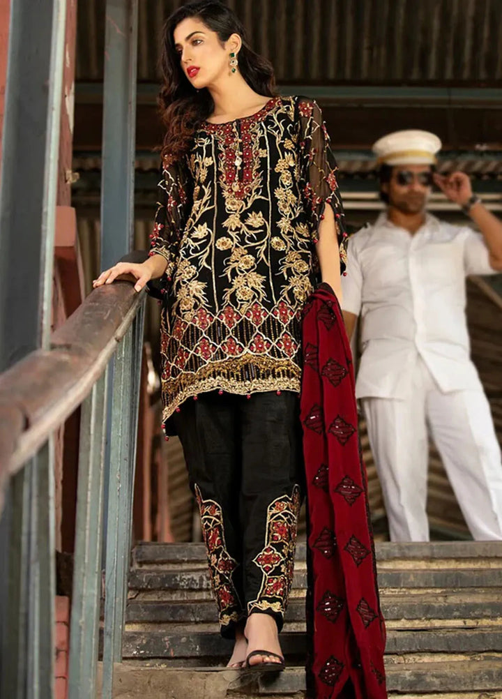 Lallaria By Noorma Kaamal Embroidered Chiffon Suit Unstitched 3 Piece NK24LC NK-CC-01 - Formal Collection