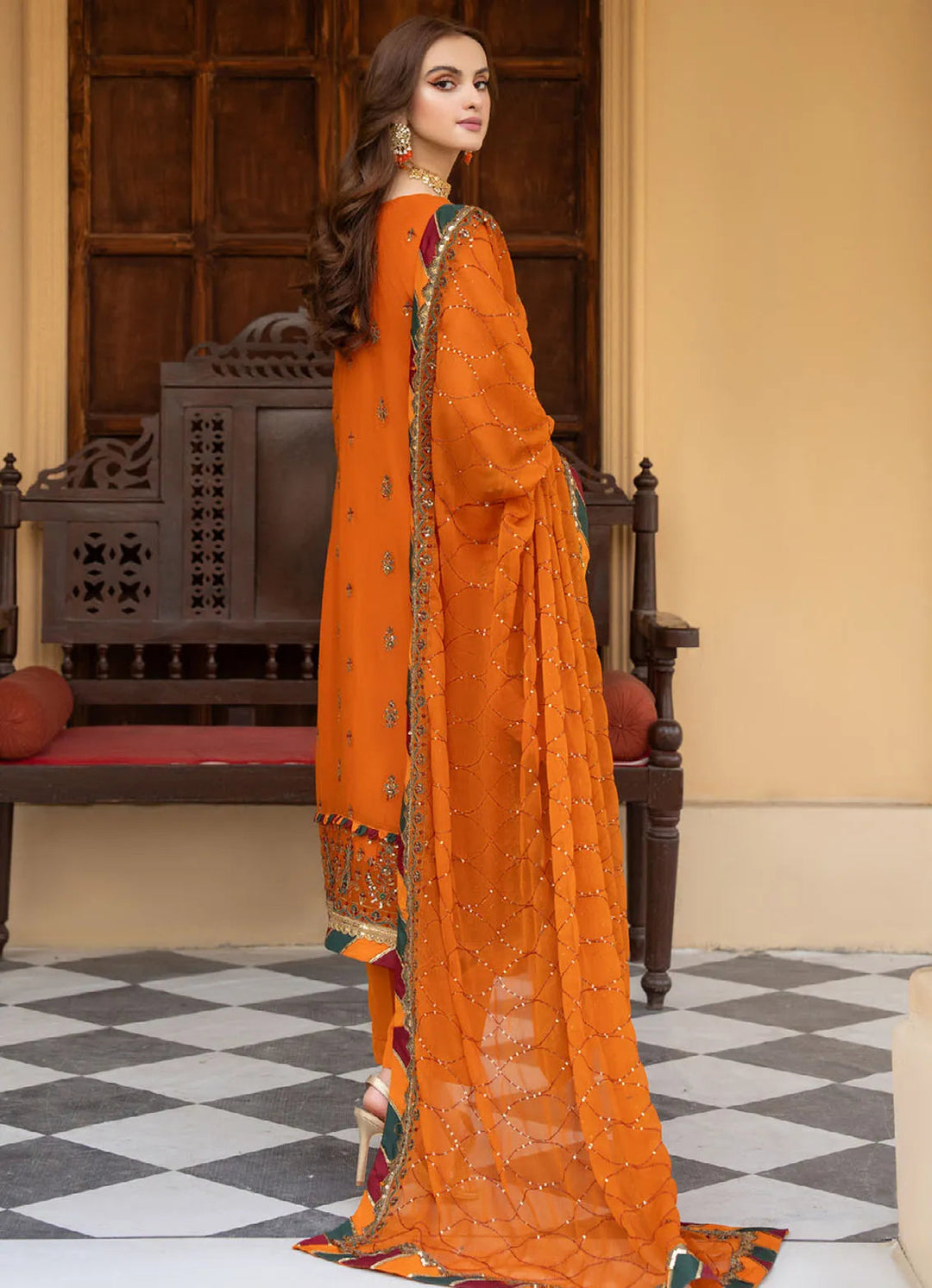Lallaria By Noorma Kaamal Embroidered  Chiffon Suit Unstitched 4 Piece NK24LC NK-LLC-11 - Summer Collection