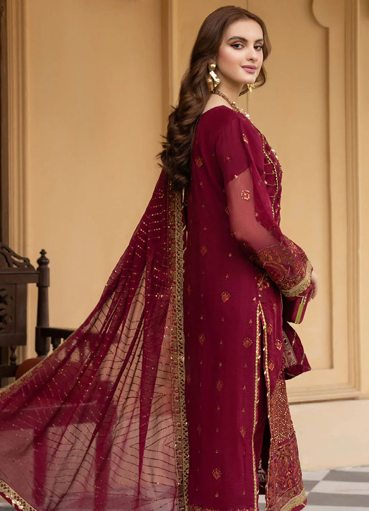 Lallaria By Noorma Kaamal Embroidered  Chiffon Suit Unstitched 4 Piece NK24LC NK-LLC-12 - Summer Collection