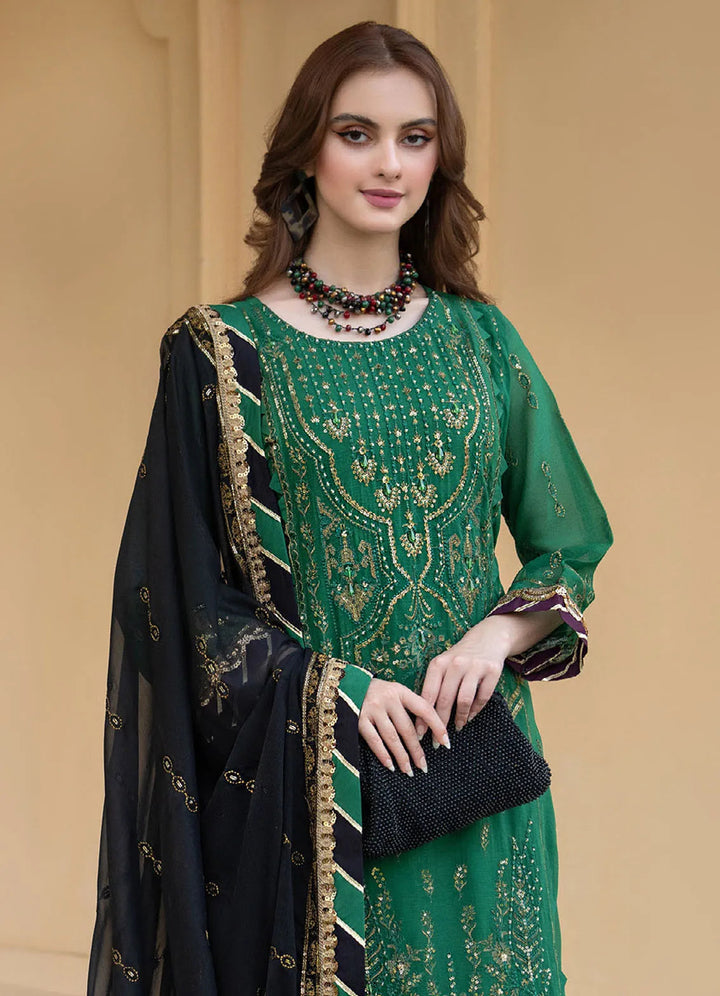 Lallaria By Noorma Kaamal Embroidered  Chiffon Suit Unstitched 4 Piece NK24LC NK-LLC-13 - Summer Collection