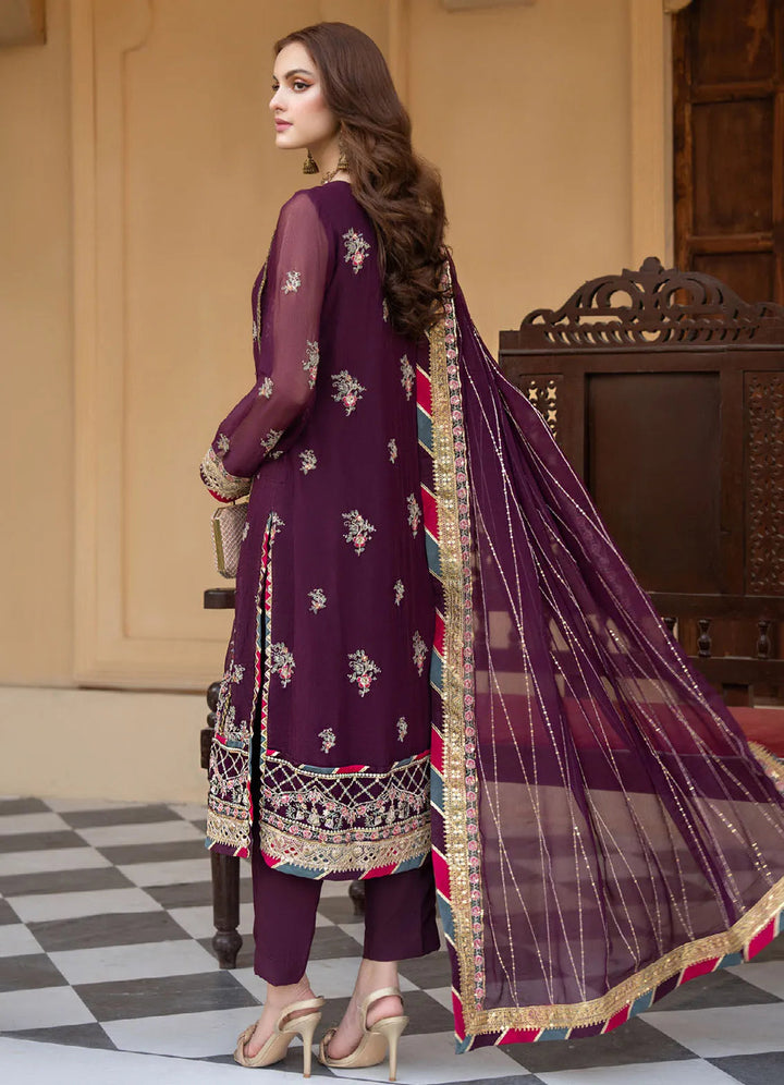 Lallaria By Noorma Kaamal Embroidered  Chiffon Suit Unstitched 4 Piece NK24LC NK-LLC-15 - Summer Collection