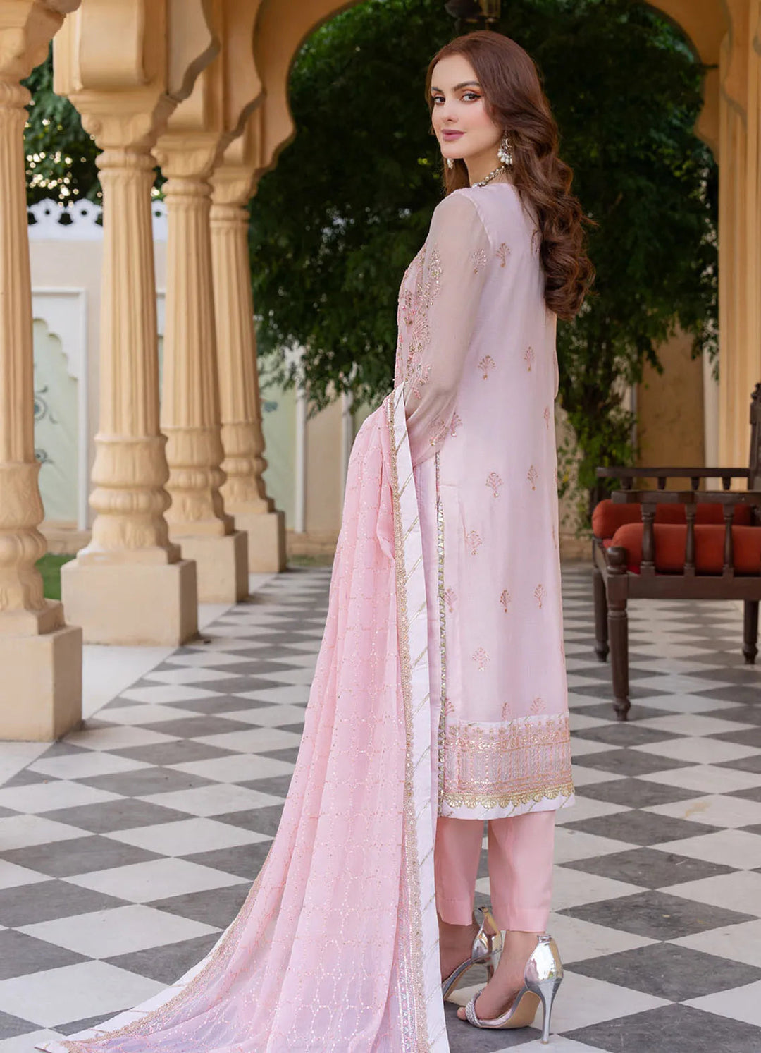 Lallaria By Noorma Kaamal Embroidered  Chiffon Suit Unstitched 4 Piece NK24LC NK-LLC-16 - Summer Collection
