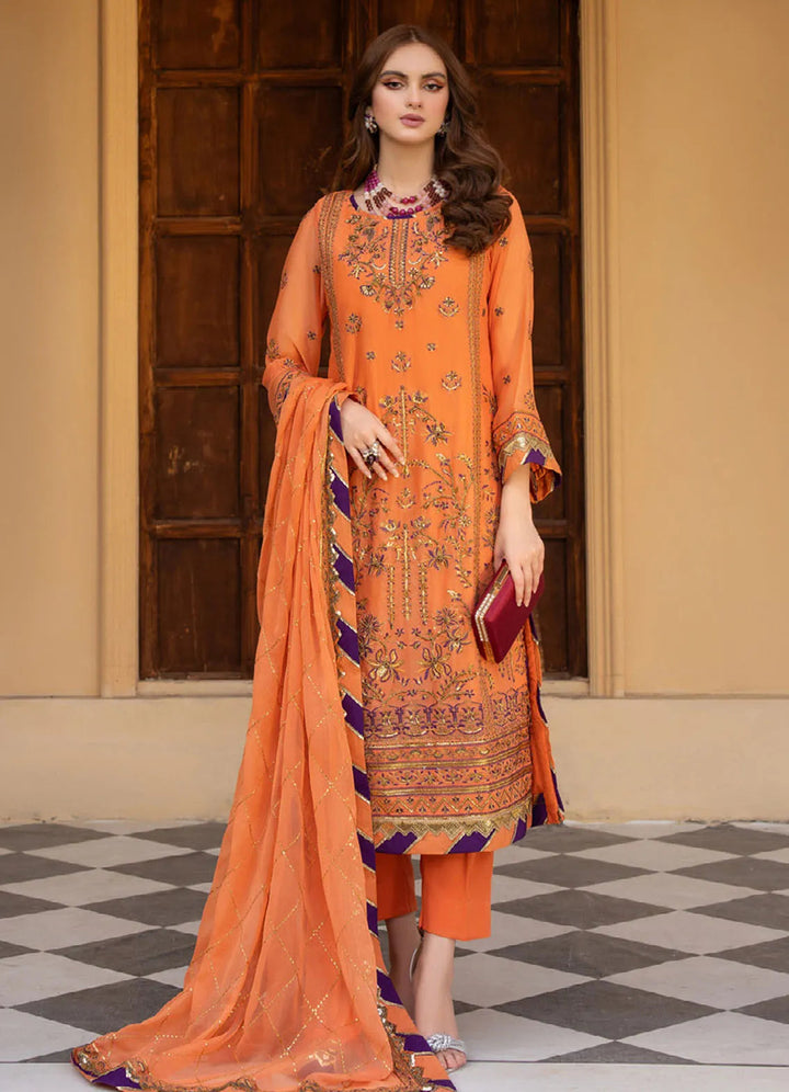 Lallaria By Noorma Kaamal Embroidered  Chiffon Suit Unstitched 4 Piece NK24LC NK-LLC-17 - Summer Collection