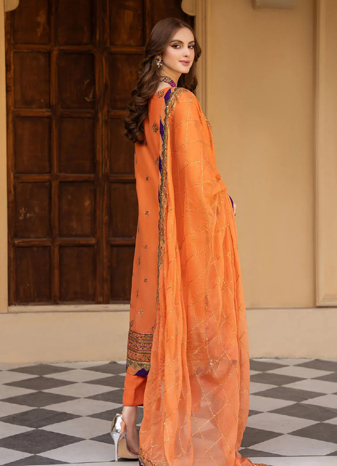 Lallaria By Noorma Kaamal Embroidered  Chiffon Suit Unstitched 4 Piece NK24LC NK-LLC-17 - Summer Collection