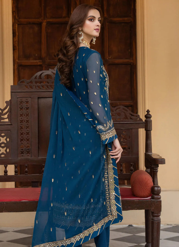 Lallaria By Noorma Kaamal Embroidered  Chiffon Suit Unstitched 4 Piece NK24LC NK-LLC-18 - Summer Collection