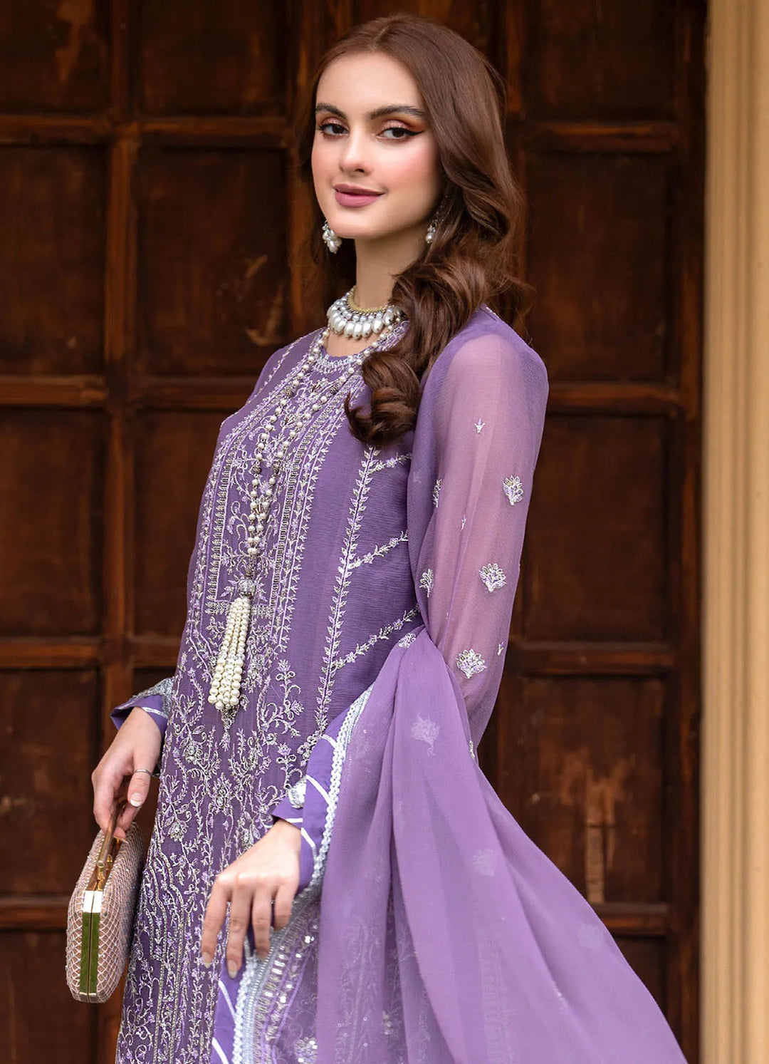 Lallaria By Noorma Kaamal Embroidered  Chiffon Suit Unstitched 4 Piece NK24LC NK-LLC-19 - Summer Collection