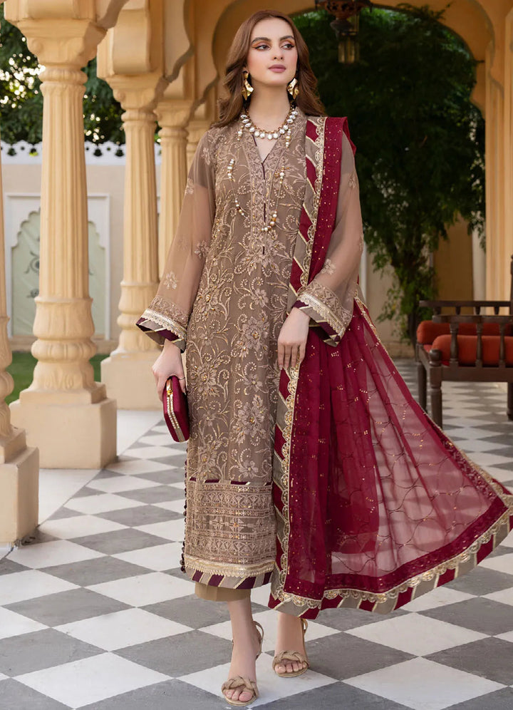 Lallaria By Noorma Kaamal Embroidered  Chiffon Suit Unstitched 4 Piece NK24LC NK-LLC-20 - Summer Collection