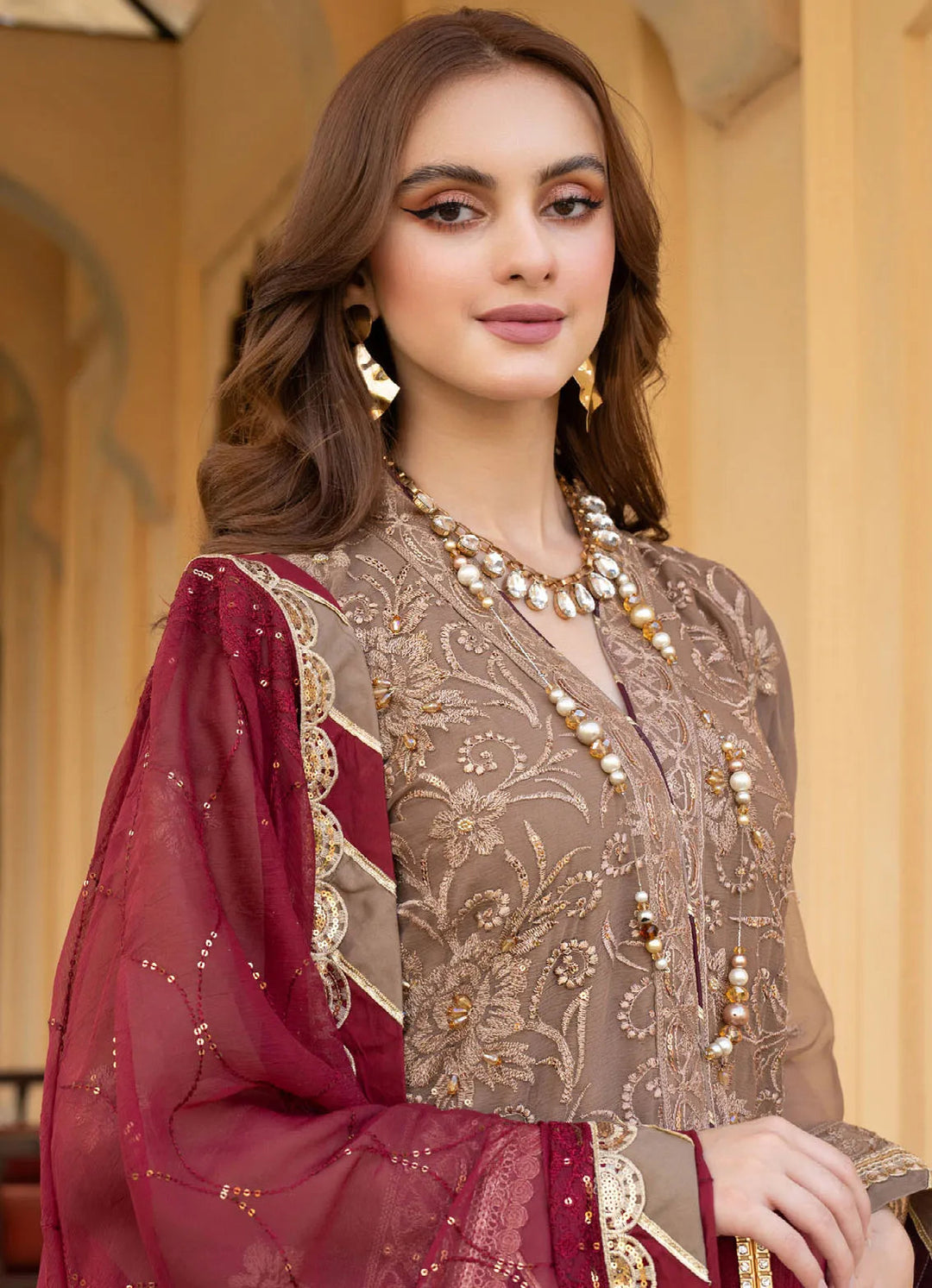 Lallaria By Noorma Kaamal Embroidered  Chiffon Suit Unstitched 4 Piece NK24LC NK-LLC-20 - Summer Collection