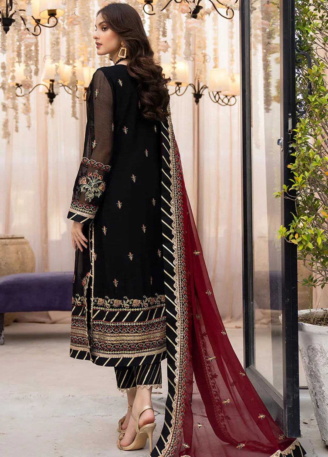 Lallaria By Noorma Kaamal Embroidered Chiffon Unstitched Suits 3 Piece NK23L NK-LLC-04 - Luxury Collection