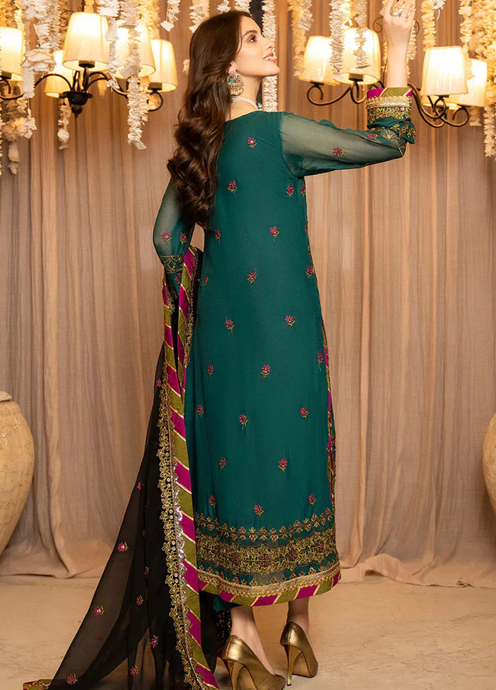 Lallaria By Noorma Kaamal Embroidered Chiffon Unstitched Suits 3 Piece NK23L NK-LLC-08 - Luxury Collection