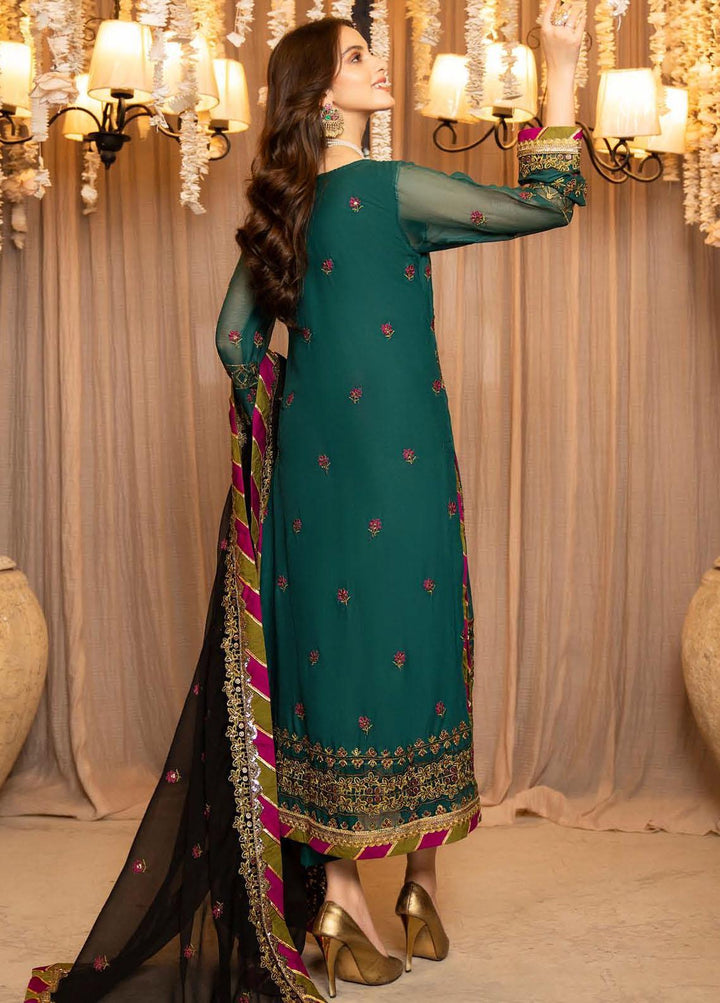 Lallaria By Noorma Kaamal Embroidered Chiffon Suits Unstitched 3 Piece NK23L NK-LLC-08 - Luxury Collection