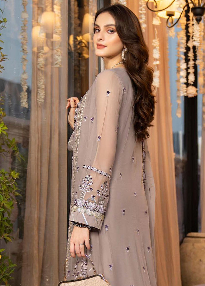 Lallaria By Noorma Kaamal Embroidered Chiffon Suits Unstitched 3 Piece NK23L NK-LLC-09 - Luxury Collection