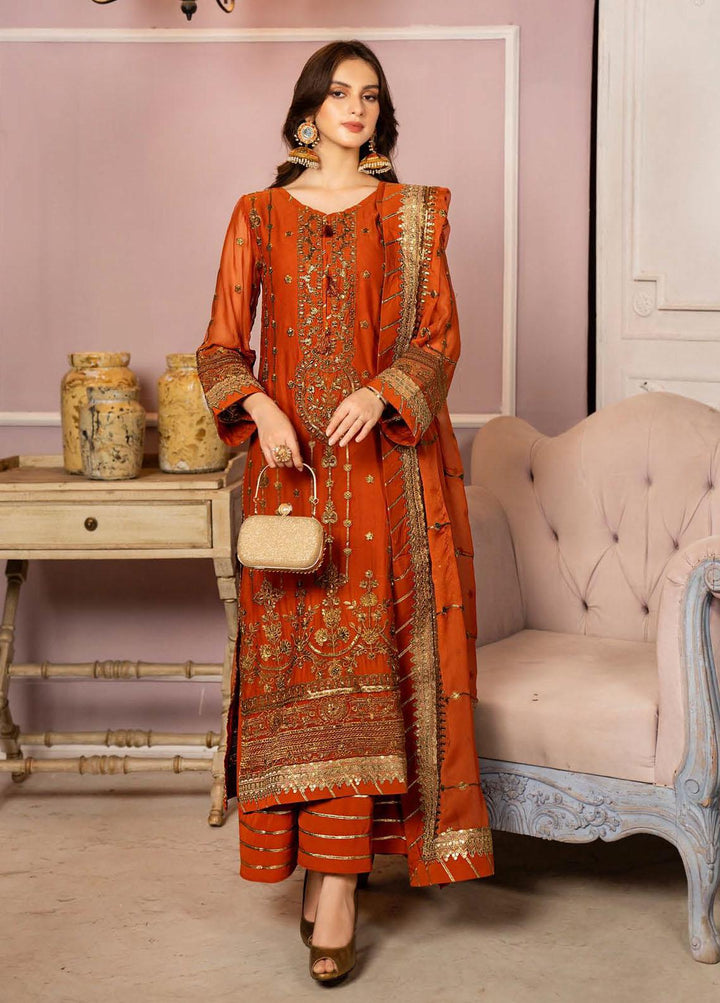 Lallaria By Noorma Kaamal Embroidered Chiffon Suits Unstitched 3 Piece NK23L NK-LLC-10 - Luxury Collection