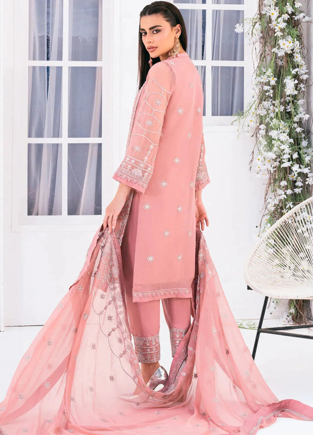 Lallaria by Noorma Kaamal Embroidered Chiffon Suit Unstitched 4 Piece NKL24L NK-LLC-24 - Festive Collection