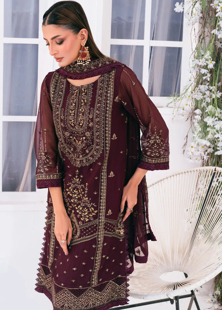 Lallaria by Noorma Kaamal Embroidered Chiffon Suit Unstitched 4 Piece NKL24L NK-LLC-25 - Festive Collection