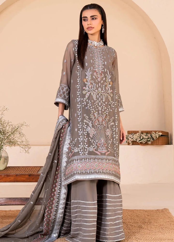 Lallaria by Noorma Kaamal Embroidered Chiffon Suit Unstitched 4 Piece NKL24L NK-LLC-26 - Festive Collection