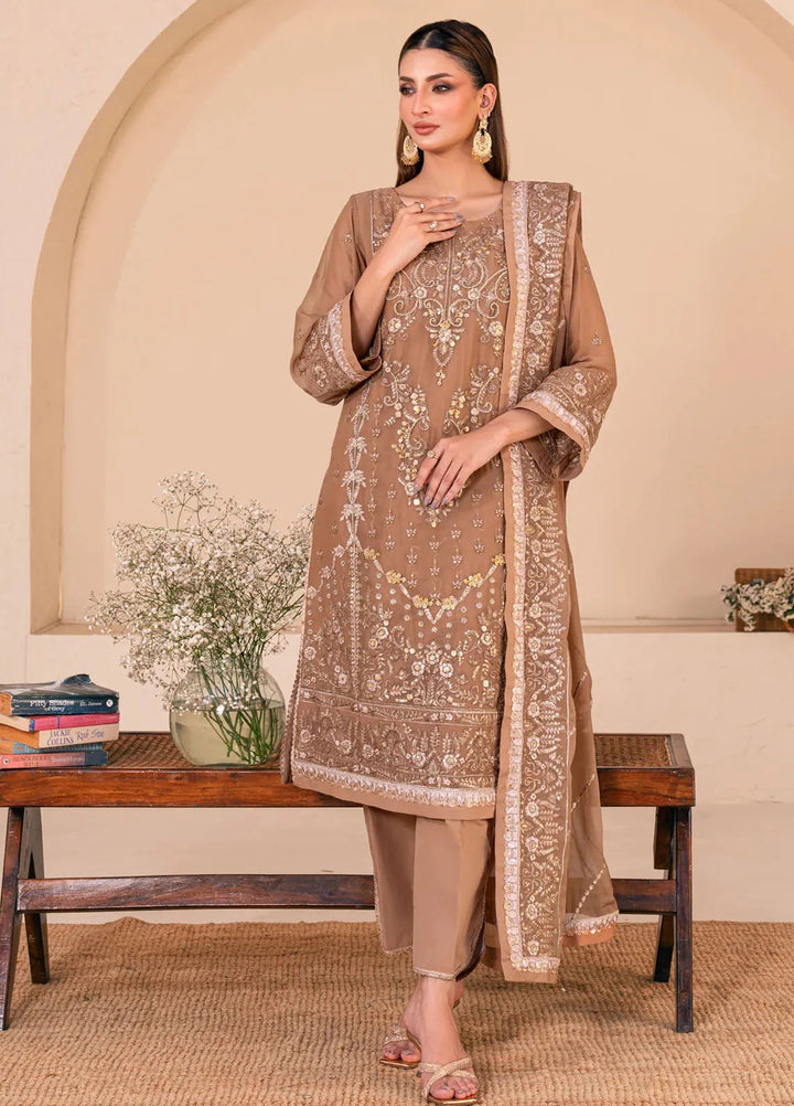 Lallaria by Noorma Kaamal Embroidered Chiffon Suit Unstitched 4 Piece NKL24L NK-LLC-27 - Festive Collection
