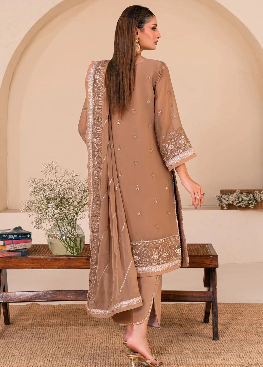 Lallaria by Noorma Kaamal Embroidered Chiffon Suit Unstitched 4 Piece NKL24L NK-LLC-27 - Festive Collection