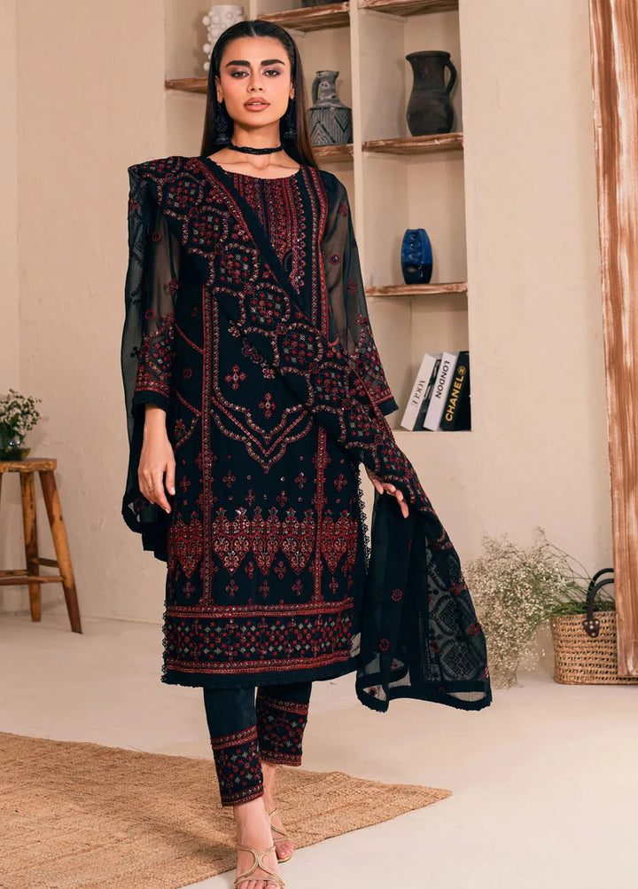 Lallaria by Noorma Kaamal Embroidered Chiffon Suit Unstitched 4 Piece NKL24L NK-LLC-28 - Festive Collection