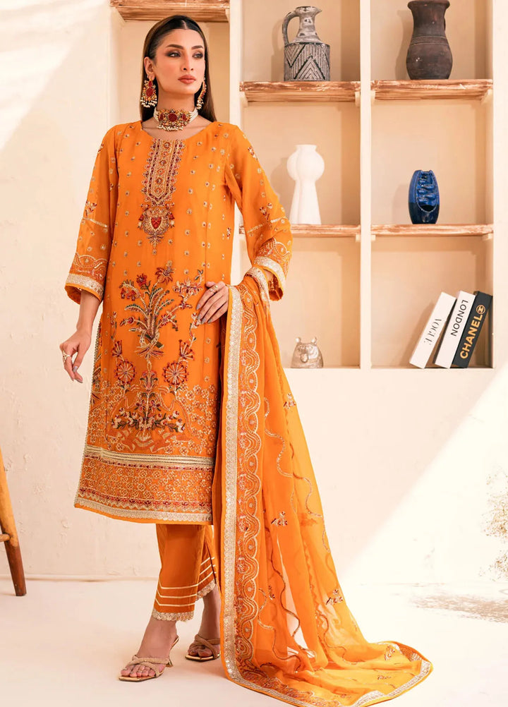 Lallaria by Noorma Kaamal Embroidered Chiffon Suit Unstitched 4 Piece NKL24L NK-LLC-29 - Festive Collection