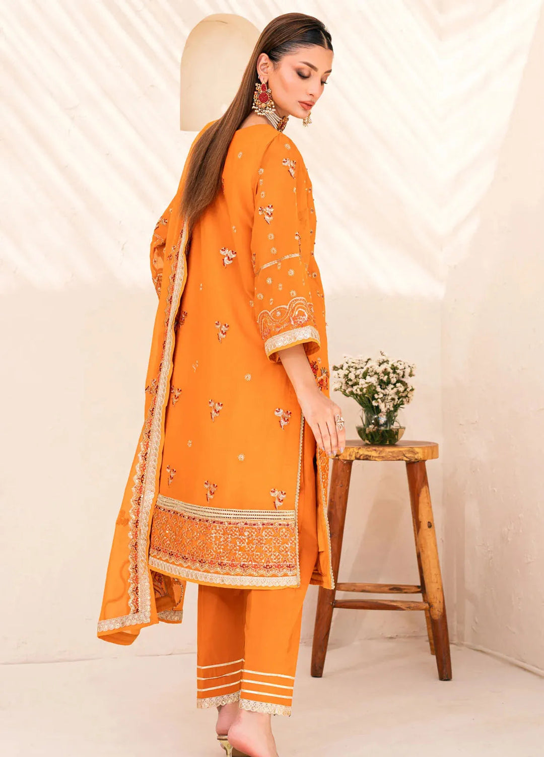 Lallaria by Noorma Kaamal Embroidered Chiffon Suit Unstitched 4 Piece NKL24L NK-LLC-29 - Festive Collection