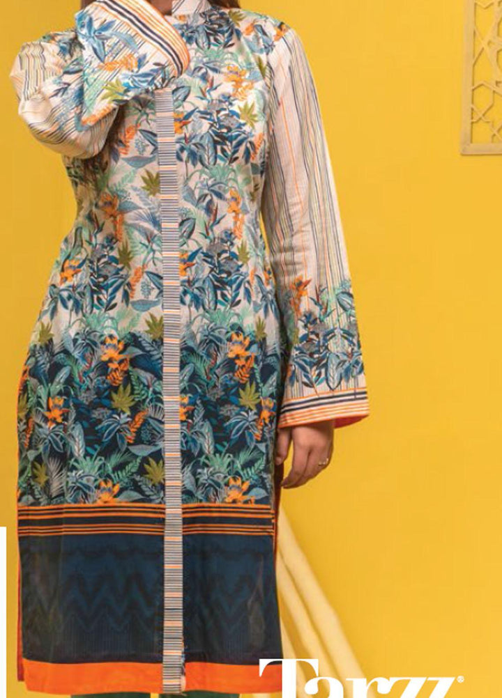 Lamha by Tarzz Printed Lawn  Unstitched Kurties TZ21L SS-1-04 - Spring / Summer Collection
