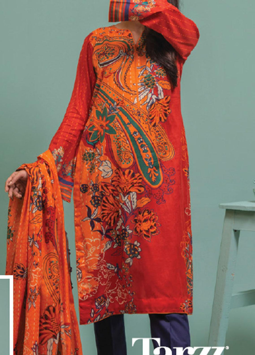 Lamha by Tarzz Printed Lawn Suits Unstitched 2 Piece TZ21L SS-2-01 - Spring / Summer Collection