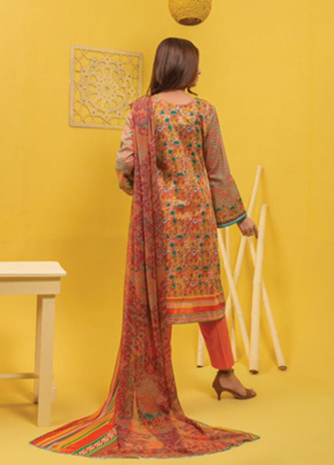 Lamha by Tarzz Embroidered Lawn Suits Unstitched 3 Piece TZ21L SS-3-01 - Spring / Summer Collection