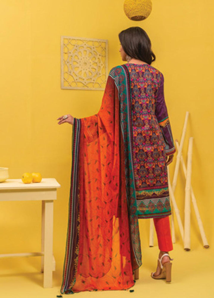 Lamha by Tarzz Embroidered Lawn Suits Unstitched 3 Piece TZ21L SS-3-02 - Spring / Summer Collection