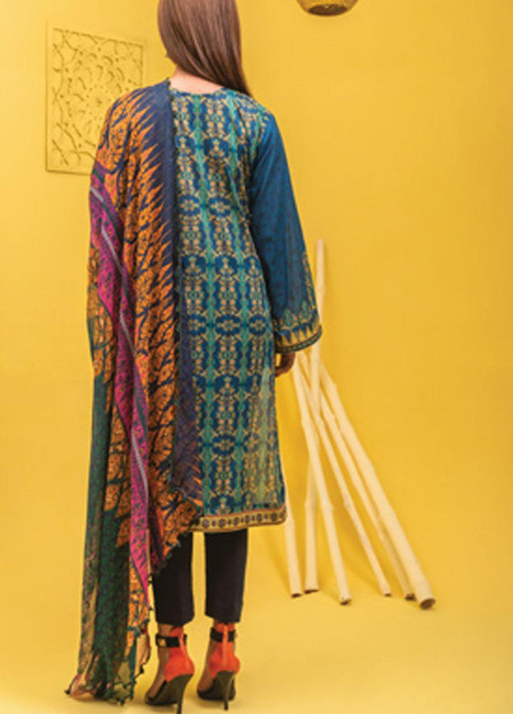 Lamha by Tarzz Embroidered Lawn Suits Unstitched 3 Piece TZ21L SS-3-05 - Spring / Summer Collection