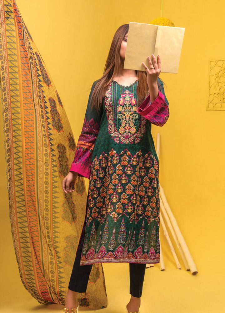 Lamha by Tarzz Embroidered Lawn Suits Unstitched 3 Piece TZ21L SS-3-06 - Spring / Summer Collection