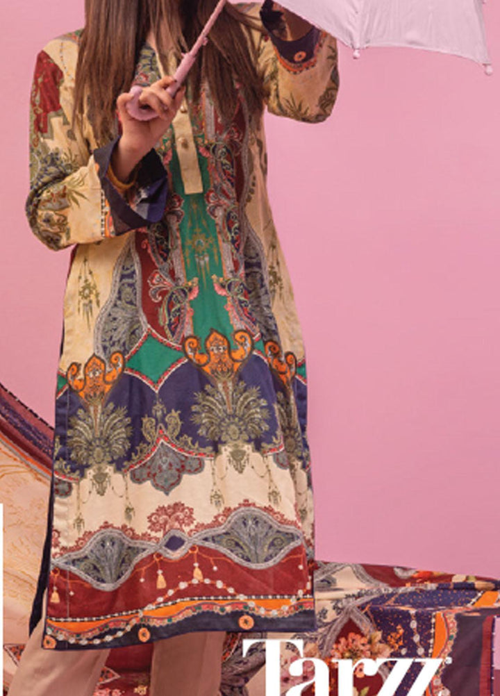 Lamha by Tarzz Printed Lawn Suits Unstitched 3 Piece TZ21L SS-3-11 - Spring / Summer Collection