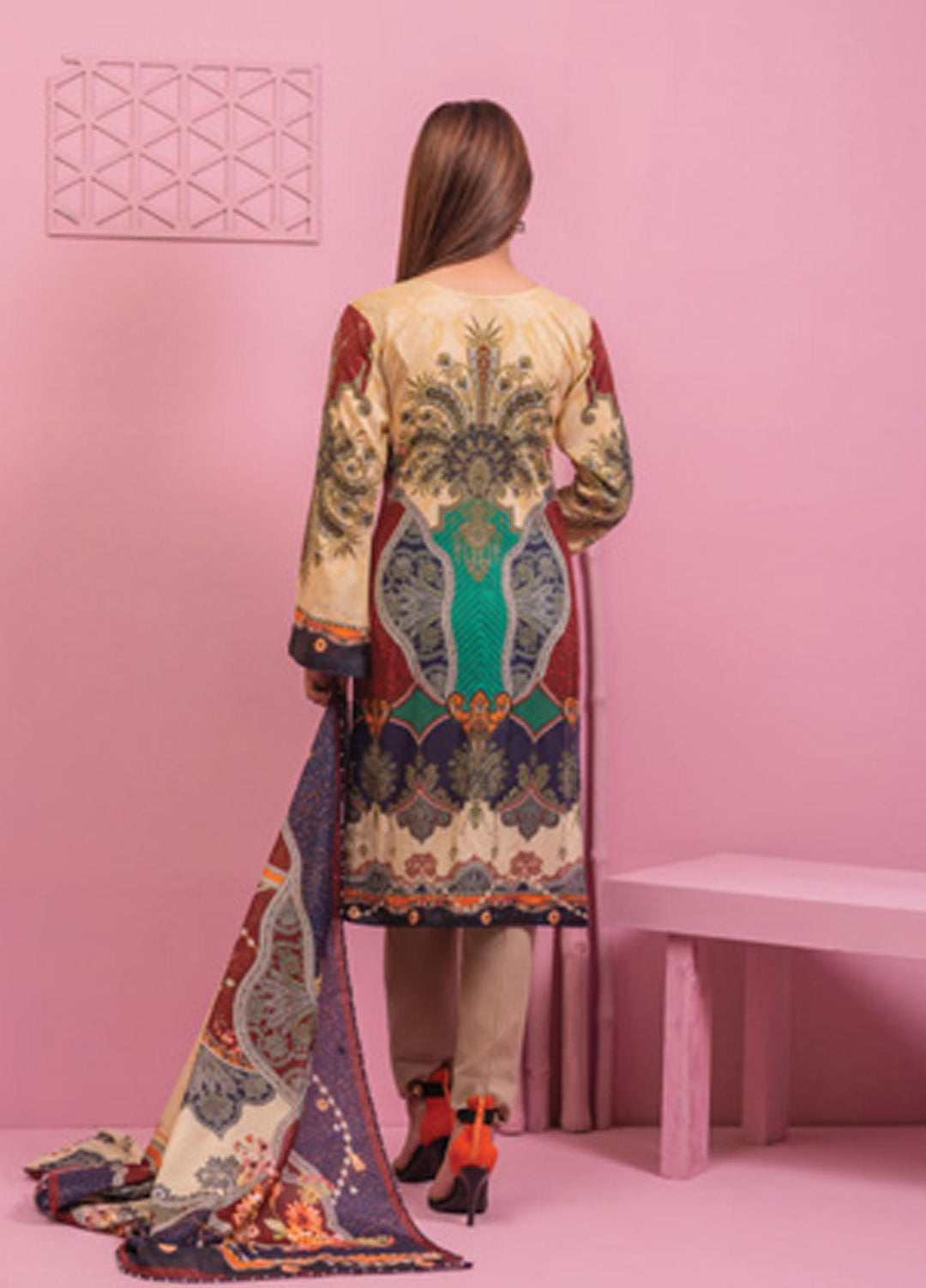 Lamha by Tarzz Printed Lawn Suits Unstitched 3 Piece TZ21L SS-3-11 - Spring / Summer Collection