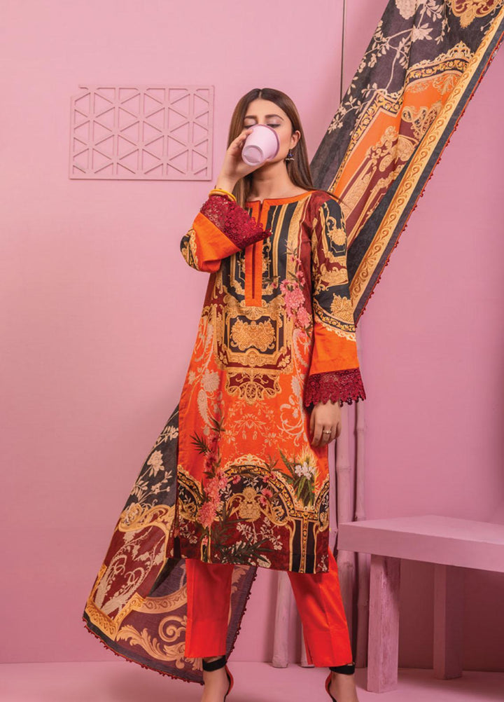 Lamha by Tarzz Printed Lawn Suits Unstitched 3 Piece TZ21L SS-3-15 - Spring / Summer Collection