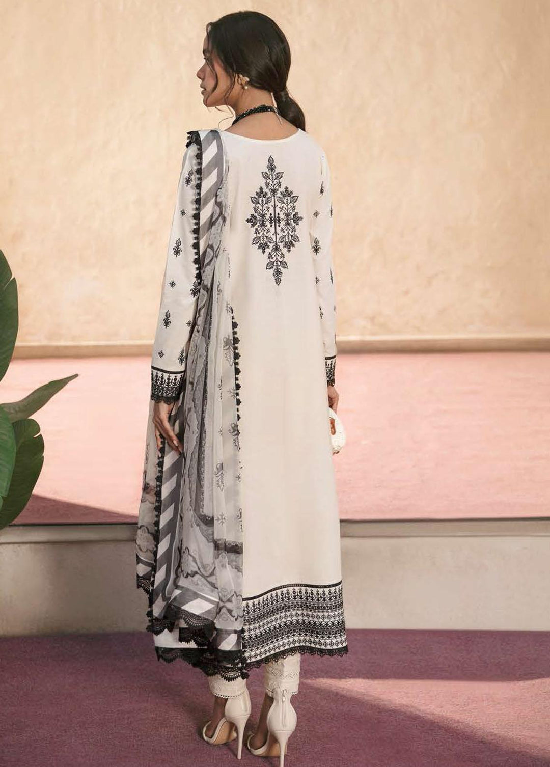 Lamhay By Afrozeh Embroidered Lawn Suits Unstitched 3 Piece AF23L 001 Mirage - Luxury Collection