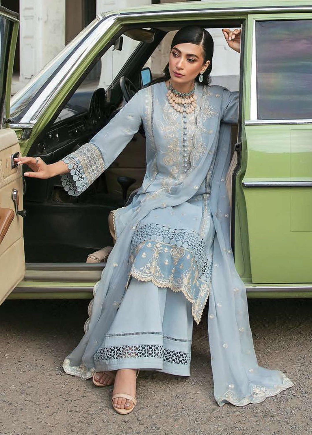 Lamhay By Afrozeh Embroidered Lawn Suits Unstitched 3 Piece AF23L 002 Symphony - Luxury Collection