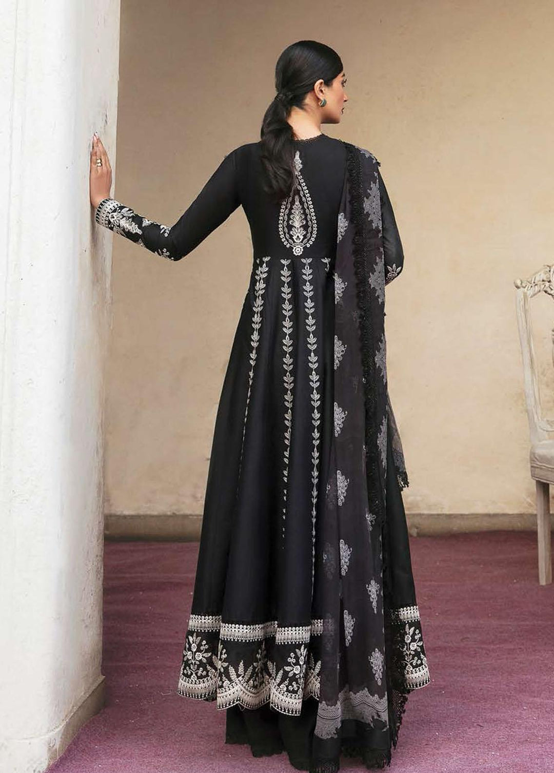 Lamhay By Afrozeh Embroidered Lawn Suits Unstitched 3 Piece AF23L 006 Sable - Luxury Collection
