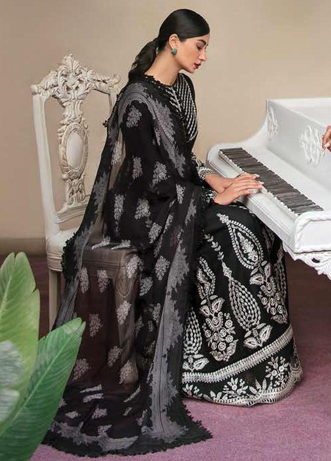 Lamhay By Afrozeh Embroidered Lawn Suits Unstitched 3 Piece AF23L 006 Sable - Luxury Collection