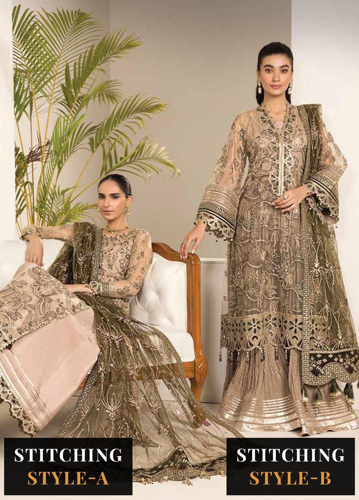 Lamhay By Alizeh Fashion Embroidered Net Suits Unstitched 3 Piece AFB23L Emhal - Festive Collection