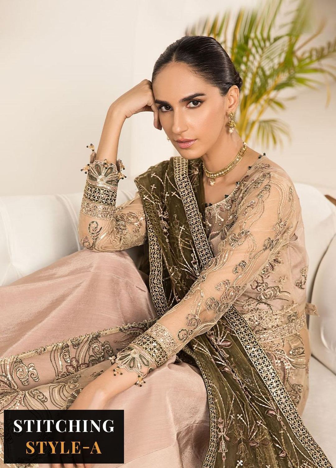 Lamhay By Alizeh Fashion Embroidered Net Suits Unstitched 3 Piece AFB23L Emhal - Festive Collection