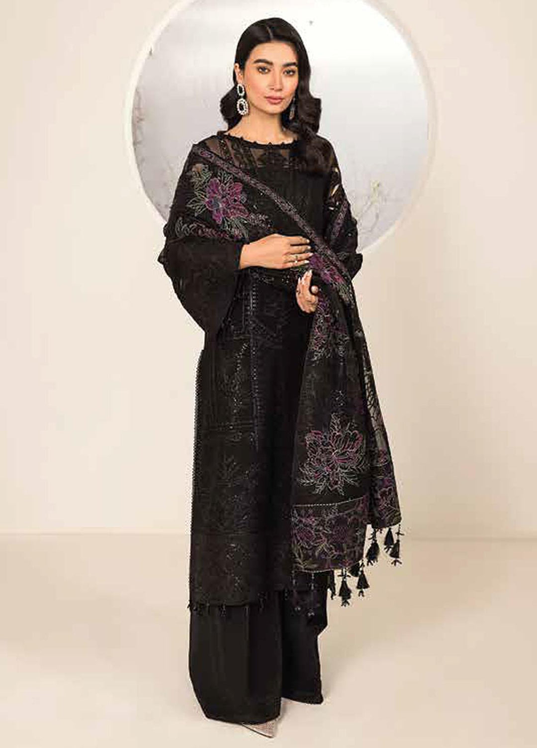 Lamhay By Alizeh Fashion Embroidered Chiffon Suits Unstitched 3 Piece AFB23L Amera - Festive Collection