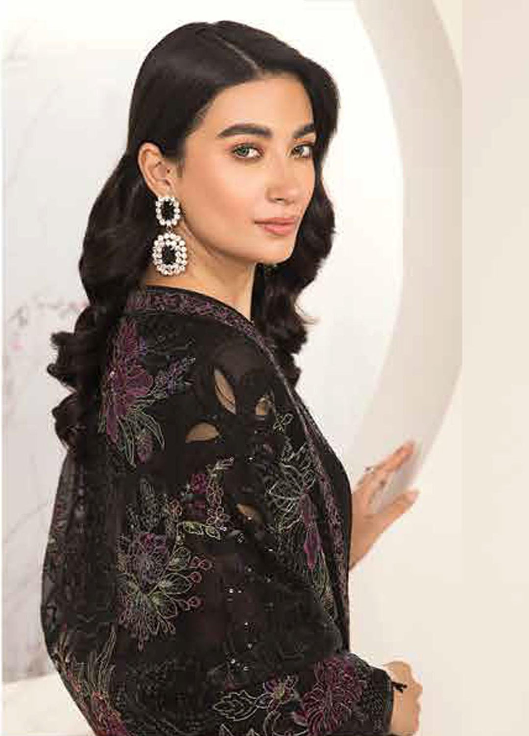 Lamhay By Alizeh Fashion Embroidered Chiffon Suits Unstitched 3 Piece AFB23L Amera - Festive Collection