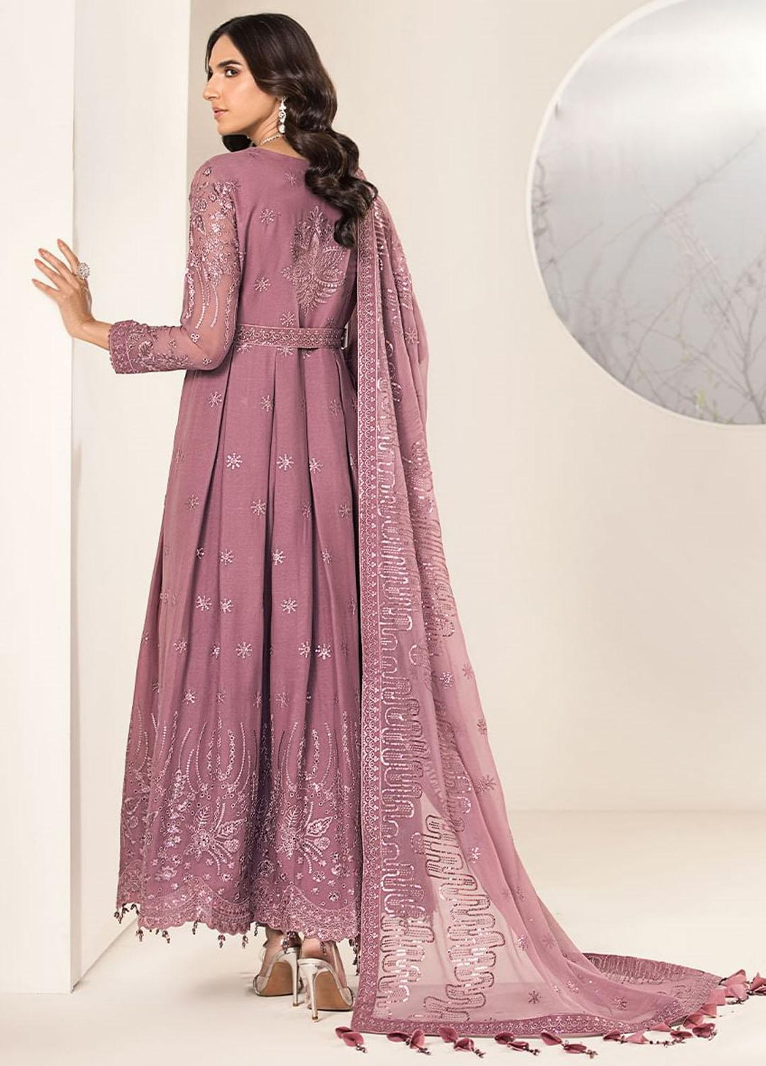 Lamhay By Alizeh Fashion Embroidered Chiffon Suits Unstitched 3 Piece AFB23L Nova - Festive Collection