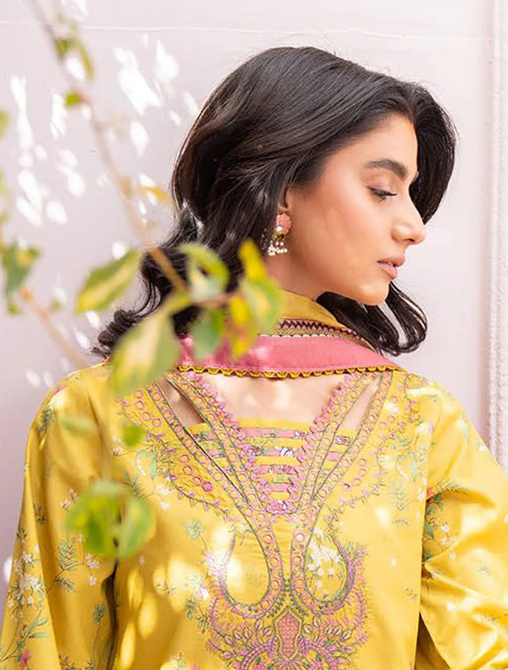 Lamhay By Bin Ilyas Embroidered Lawn Suit Unstitched 3 Piece BI24LL D-101 - Summer Collection