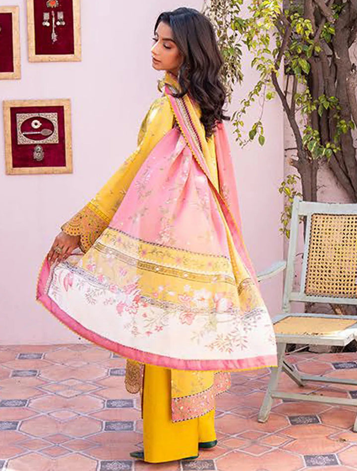 Lamhay By Bin Ilyas Embroidered Lawn Suit Unstitched 3 Piece BI24LL D-101 - Summer Collection