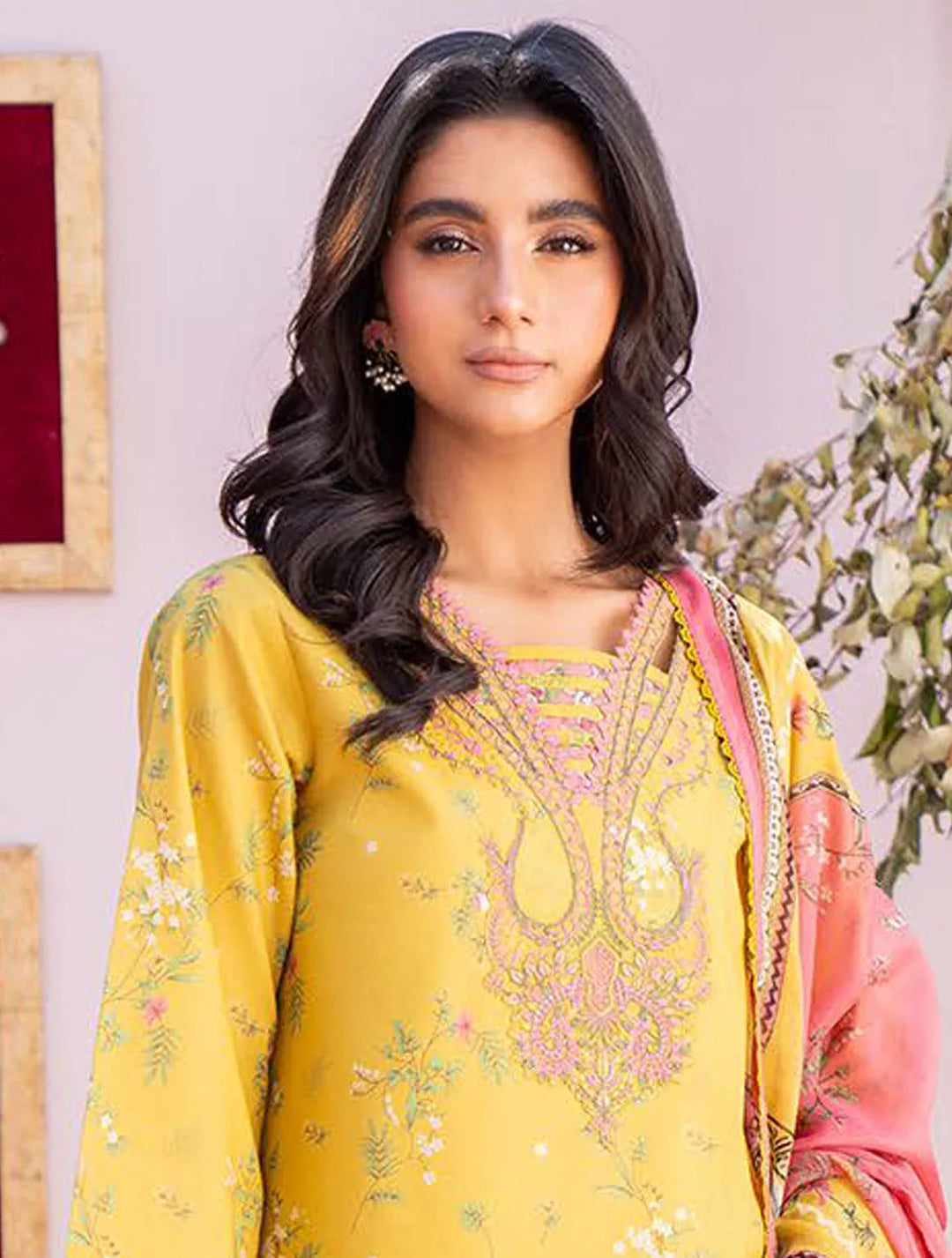 Lamhay By Bin Ilyas Embroidered Lawn Suit Unstitched 3 Piece BI24LL D-101 - Summer Collection