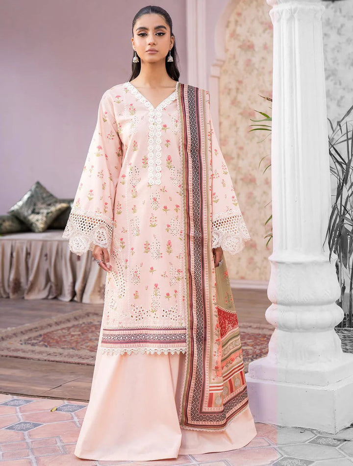 Lamhay By Bin Ilyas Embroidered Lawn Suit Unstitched 3 Piece BI24LL D-102 - Summer Collection