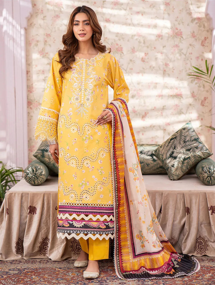 Lamhay By Bin Ilyas Embroidered Lawn Suit Unstitched 3 Piece BI24LL D-104 - Summer Collection